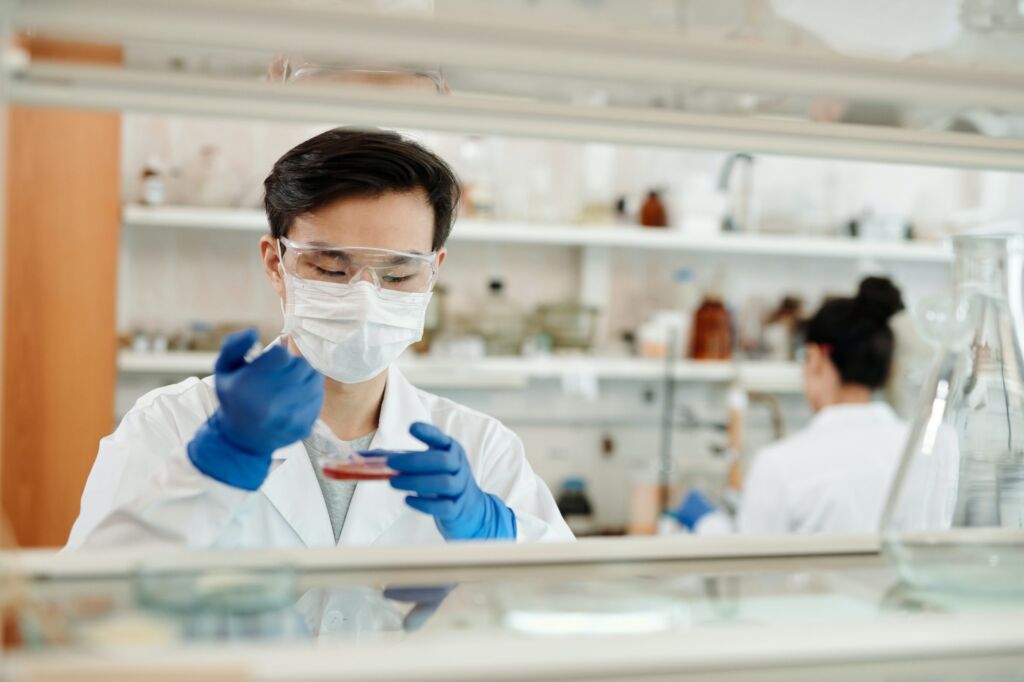 Occupational health professional preparing a workplace health assessment